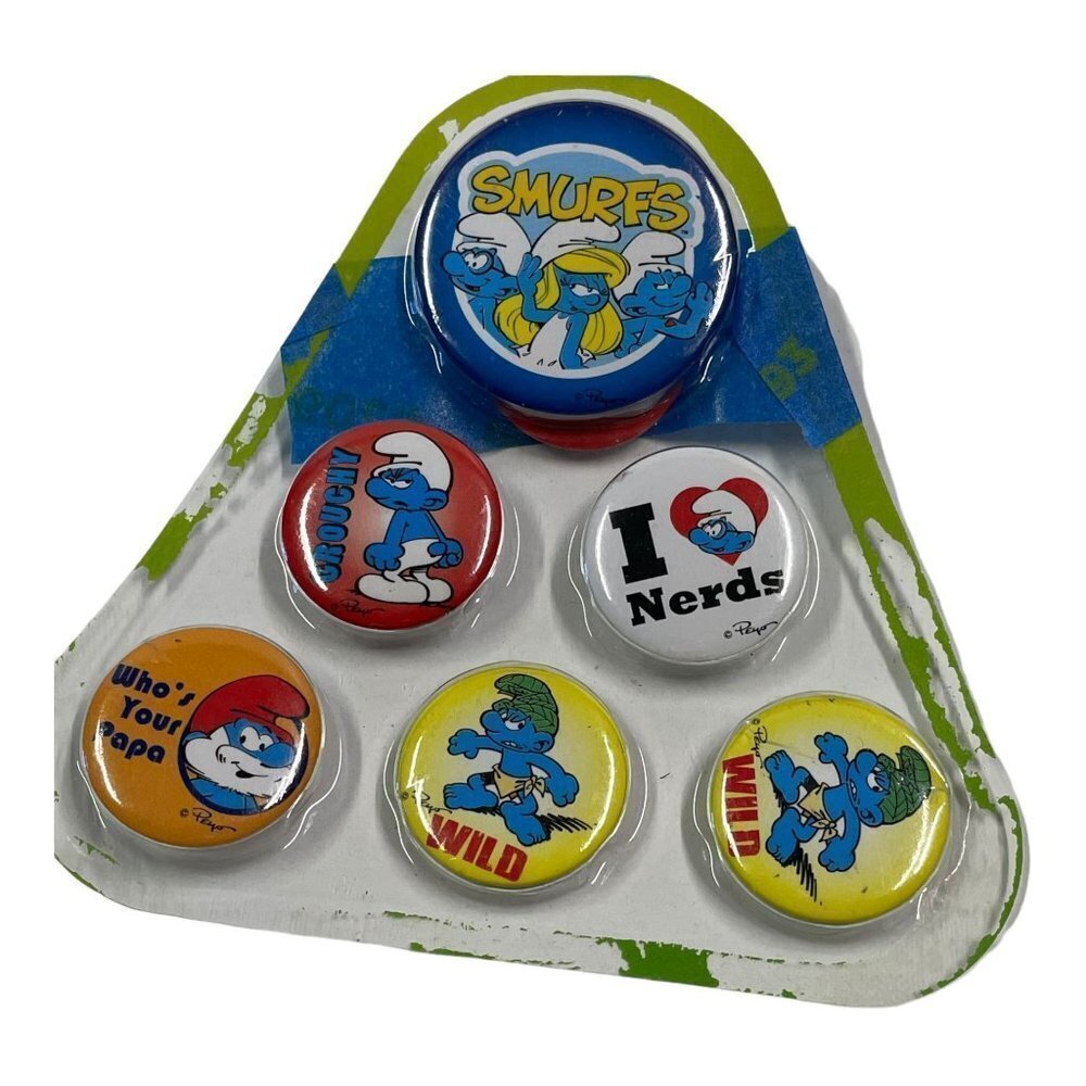 The Smurfs 6 Button Pins Pack 2009 Peyo‎